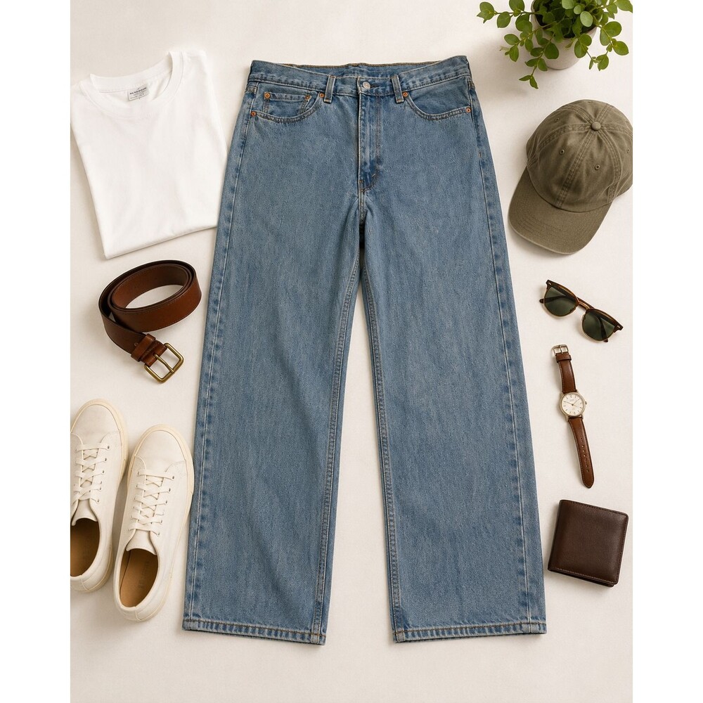 Levi's 550 Relaxed Fit Jeans Mens 36x34 Light Wash Blue Denim 100% Cotton